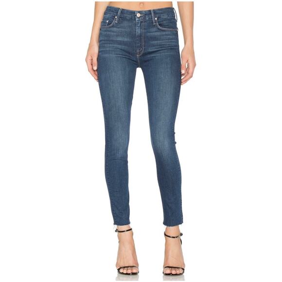 Mother High Waisted Looker Ankle Fray Jeans Denim Distressed Raw Hem Women’s 26 - Picture 1 of 14